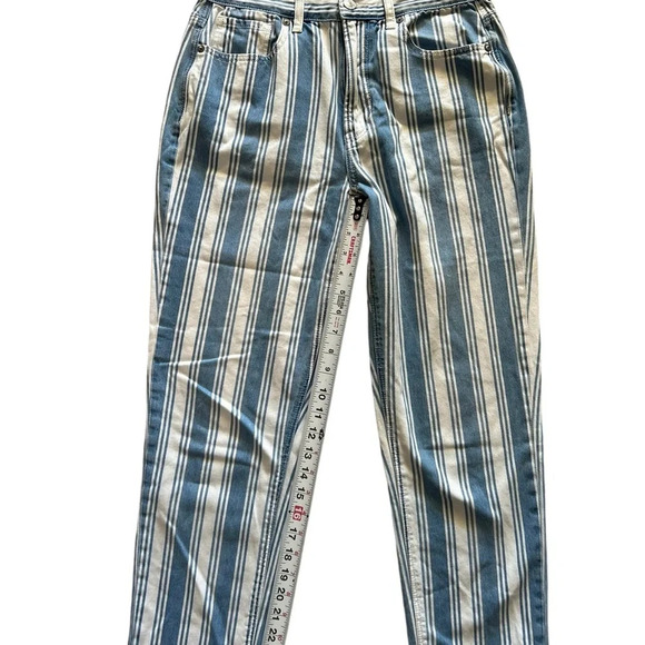 American Eagle Retro Indigo Stripe High Waist Mom‎ Jean - 6 - Picture 4 of 6